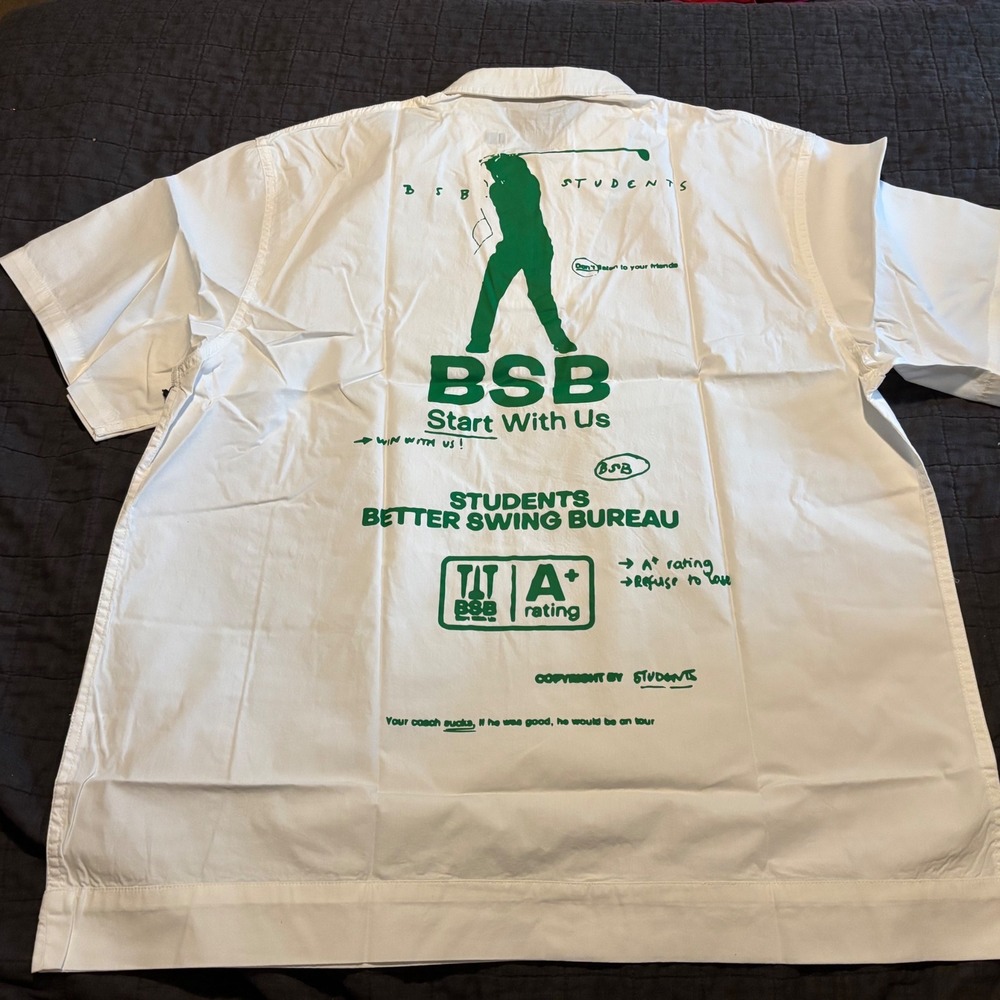 Students Better Swing Bureau‎ White Polo Shirt Golf Short Sleeve
